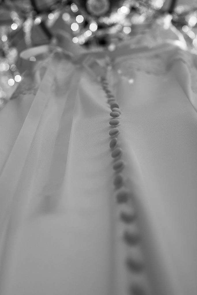 details of a brides dress